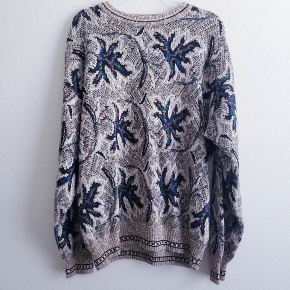 Vintage Pronto Uomo Leaf Grandpa Crew Neck Sweater